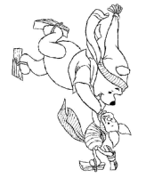 A coloring page of winnie the pooh - group